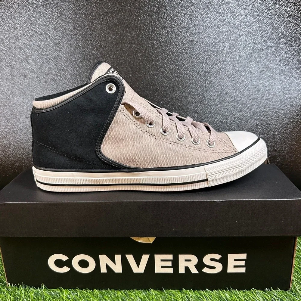 Converse CTAS High Street Mid Sneakers Mens 9 Papyrus Black Padded Collar New - Picture 1 of 13